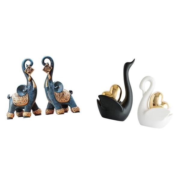 Figura de elefante,Figuras de elefantes,estatuas,adornos de animales,Escultura coleccionable para dormitorio,decoración del hogar,regalo.,estatua de cisne,Estatuas y figuras de cisnes de