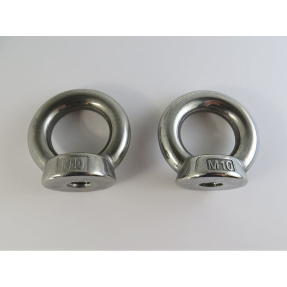 2 Pieces Stainless Steel 316 10mm Lifting Eye Nut M10 Heavy Duty Marine Grade