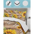 thumbnail image 3 of Twin XL Quilt Bedding Set, Sunflowers Farmhouse Reversible Summer Quilt 3 Pieces, Country Botanical Floral Wooden Lightweight Bedspreads Coverlets with 2 Pillow Shams for All Seasons, 3 of 5