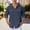 Navy, variant on Cotton Linen Shirts for Men Summer Casual Long Sleeve Button Down Relaxed Fit Lightweight Hooded Beach Shirt Jacket