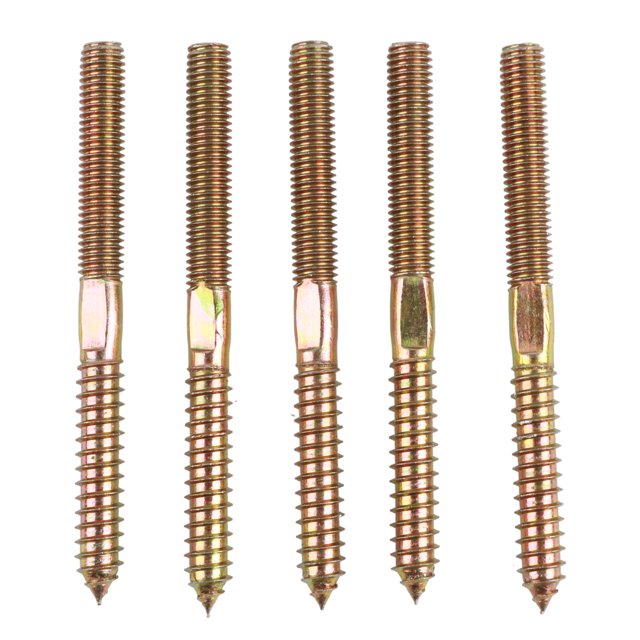 Tornillo de espiga para muebles de carpintería, conector de doble extremo (10 x 120, 5 unidades)