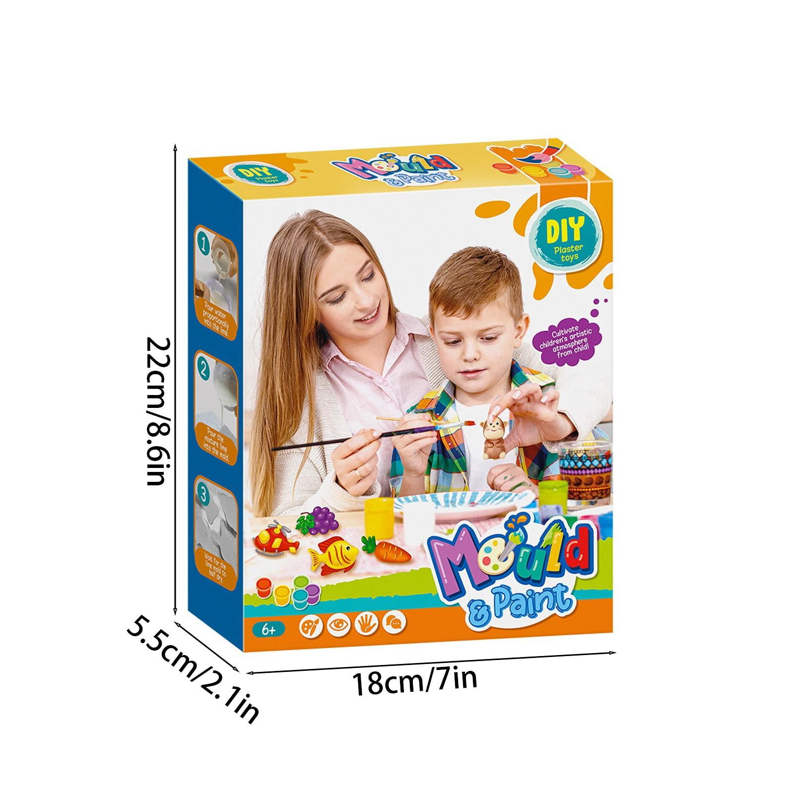 DIY Animal Painting Craft Kit, Plaster Figurines Decorating Set with Painting Tools & Non-Toxic Paints, Kids Educational Activity for Boys Girls Ages 3+