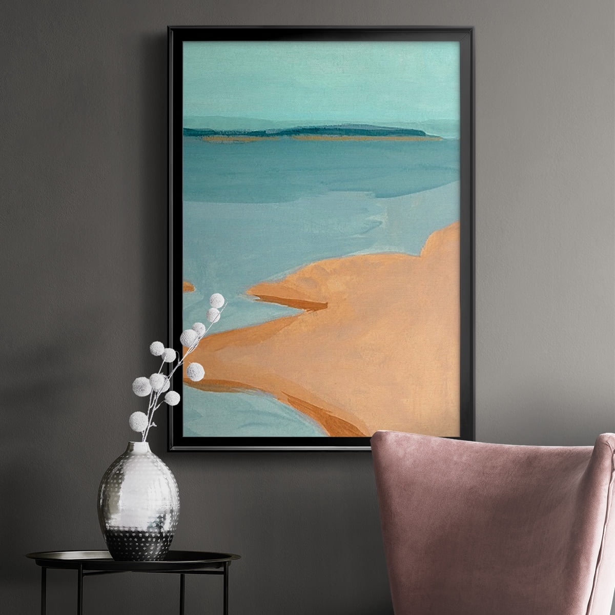 Out on the Sandbar III Premium Framed Print, in Gold, Black, or Silver - Ready to Hang