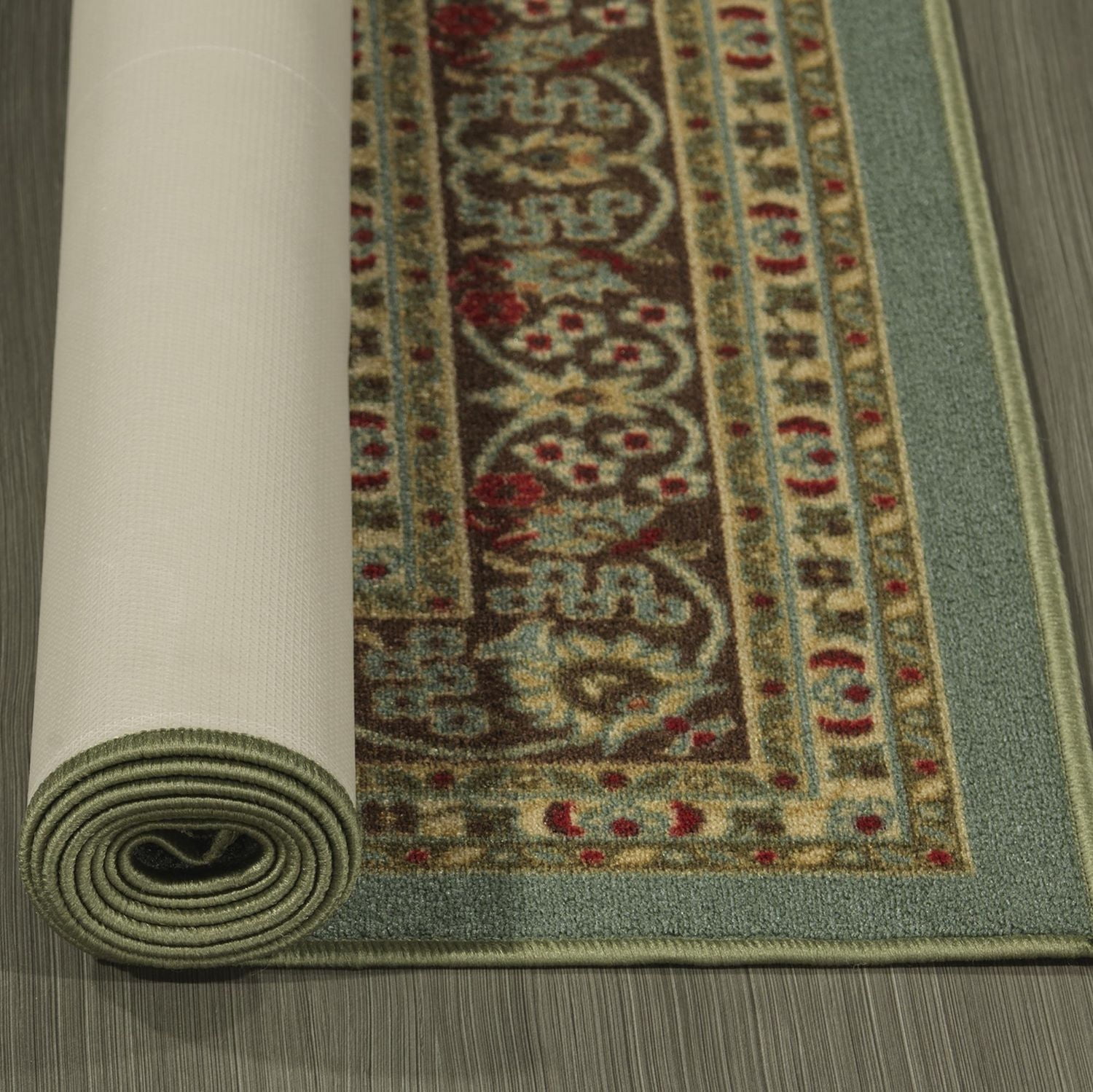 Tapis à motif persan à sous-couche en caoutchouc de la collection Ottohome