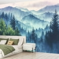 thumbnail image 2 of Peel and Stick Wallpaper Abstract Mountain Nature Green Landscape Mountain Scene Mountain Modern Art Wall Mural Decor Self Adhesive and Removable 69in x 98in, 2 of 8