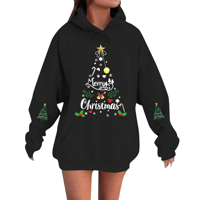 WZXFASHION Chandails à Capuchon de Noël pour Femmes Chandail Surdimensionné pour Femmes avec Adorable Graphique de Gnome Chandail à Capuchon Confortable à Enfiler Rabais de 50 % Liquidation Chandail à Capuchon à Fermeture Éclair