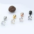 thumbnail image 6 of EOEMY Steel Cubic Zirconia Crystal Stone Round Small Stud Earring Wedding Earrings Lot-Gold-3mm, 6 of 7