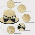 thumbnail image 5 of Visland Women Summer Straw Hat Bowknot Beach Sun Protection Hats for Girls, 5 of 8