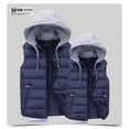 thumbnail image 2 of Couple Style Hooded Cotton Vest Thickened Fashionable Cotton Vest Warm Casual Down Cotton Splicing Slim Jacket, 2 of 2