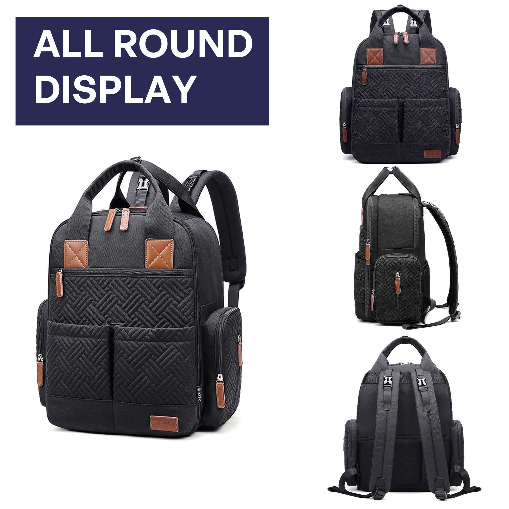 AGUDAN Baby Diaper Backpack Waterproof Maternity Bag Dry&Wet Separation Nappy Bag 12x7x16IN