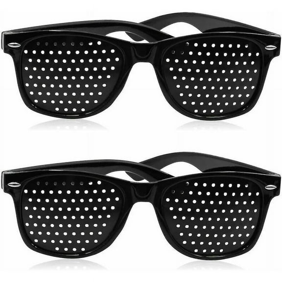 Set of 2 Pinhole Glasses for Eyesight Improvement Unisex Black Eyeglasses for Eyesight Improvement_ (Buy at Cost) Cisea