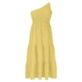 thumbnail image 6 of Womens Summer Dresses Casual One Shoulder One Shoulder Maxi Dress Ladies Sleeveless Beach Dresses, 6 of 8