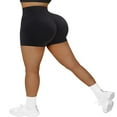thumbnail image 4 of Womens Casual Seamless Sport Shorts Solid Color High Waist Stretch Yoga Short Pants, 4 of 6