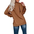thumbnail image 7 of Tawop Sweatshirts for Women Tops for Women Womens Sweatshirts Long Sleeve V Neck Solid Hoodless Casual Coffee XL, 7 of 7