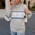 thumbnail image 1 of Suéteres de punto navideños europeos y americanos para otoño e invierno, suéteres de punto de nieve de cuello medio alto populares, 1 of 6
