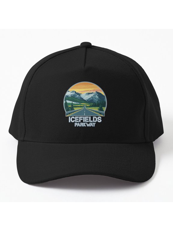 Icefields Parkway Alberta Vista Baseball Cap, Mountain Travel Design