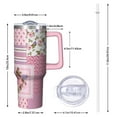 thumbnail image 2 of OBREWU Pioneer Flower Tumbler with Handle and Lid,Pioneer Flower 40oz Double Wall Vacuum Insulated Tumbler,Cups Gift for Women and Men, 2 of 7