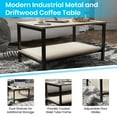 thumbnail image 5 of Emma + Oliver Minimalist Industrial Driftwood Finished Engineered Wood Coffee Table with Black Steel Tube Frame and Lower Storage Shelf, 5 of 14