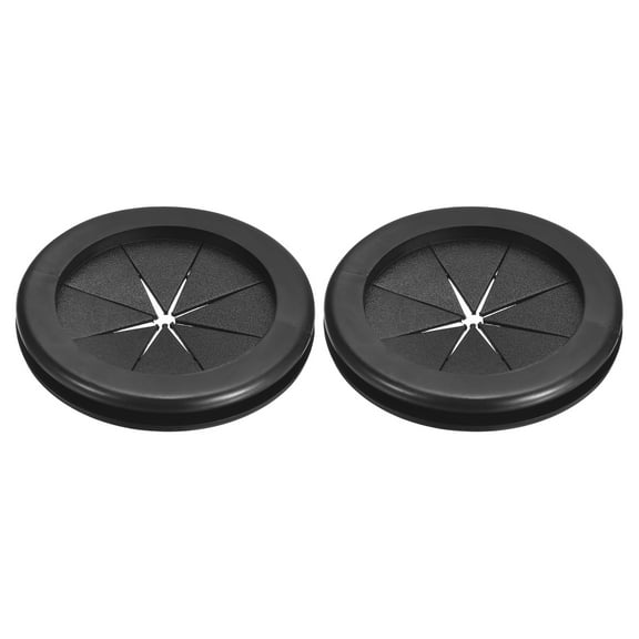 Uxcell 2Pcs Double Sided Rubber Grommets 2-1/16"(52mm) ID 2-3/8"(60mm) Drill Hole, Black