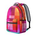 thumbnail image 2 of Pink and Red Checkered Pattern Backpack for School, Cute School Bag with Adjustable Shoulder Straps and Padded Back, 15.3"x11"x7.1", 2 of 5