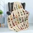 thumbnail image 4 of Alcohol Soft Flannel Fleece Blanket, Bottles of Various Alcoholic Strong Drinks Pattern with Whiskey Brandy and Cognac, Cozy Plush for Indoor and Outdoor Use, 60" x 80", Multicolor, by Ambesonne, 4 of 5