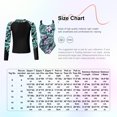 thumbnail image 5 of TiaoBug Kids Girls Printed Swimwear Long Sleeve Rash Guard Swim Top with One Piece Swimsuit Set Lily 10, 5 of 7