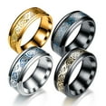 thumbnail image 2 of Unatoiry Unleash Inner Fashionista Unique Dragon Pattern Ring Crafted With Titanium Black+ silver 1Set, 2 of 6