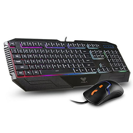 AULA Aurora Backlit Gaming Keyboard and Mouse Combo with Adjustable Backlight (SI-2023 +
