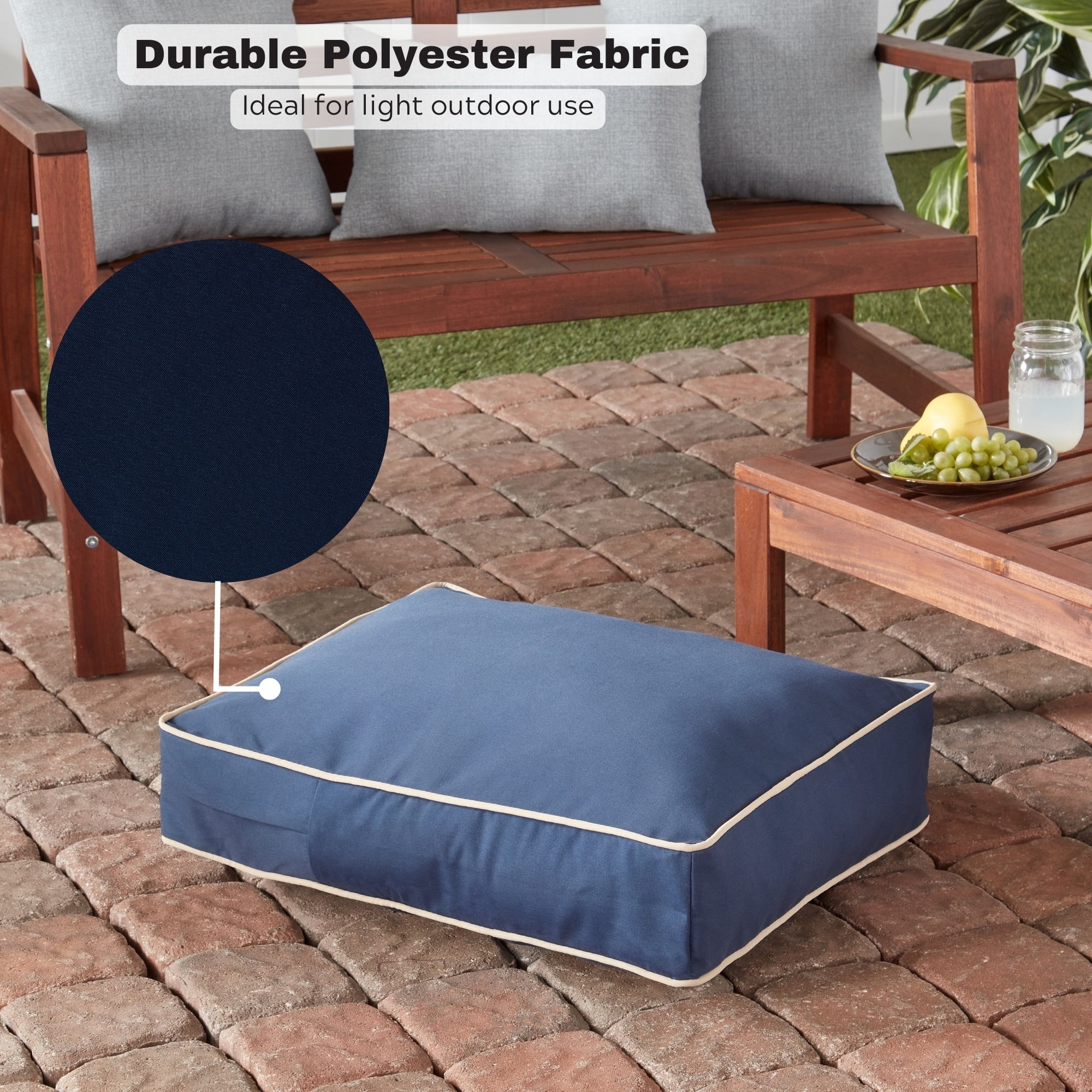 Happy Hounds Casey Indoor/Outdoor Pillow Style Dog Bed, Navy, Extra Small (24 x 18 in.)