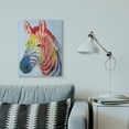 thumbnail image 2 of Stupell Industries Colorful Abstract Zebra Animal Rainbow Blue Drawing Canvas Wall Art by Grace Popp, 2 of 5