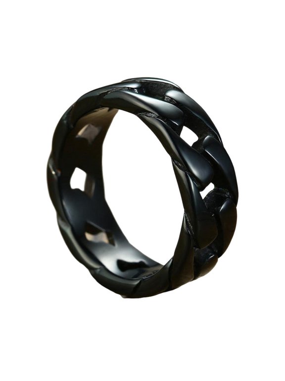 Titaniums Steel Adjustable Chain Link Rings for Men Jewelry Sweat Resistant Designs Hollow Craftsmanship Unisex Sizing