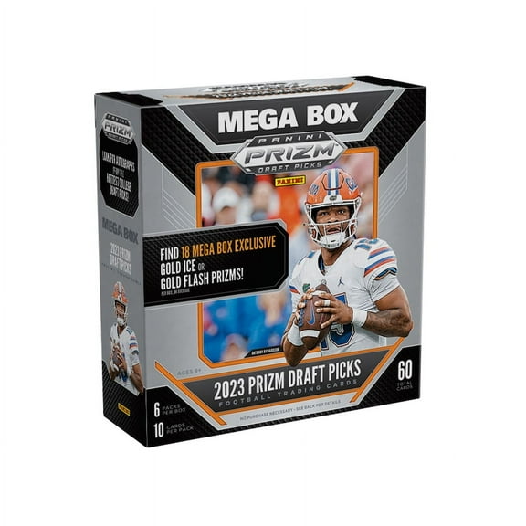 2023 Panini Prizm Draft Picks Football Mega Box (Gold Flash Prizms!)