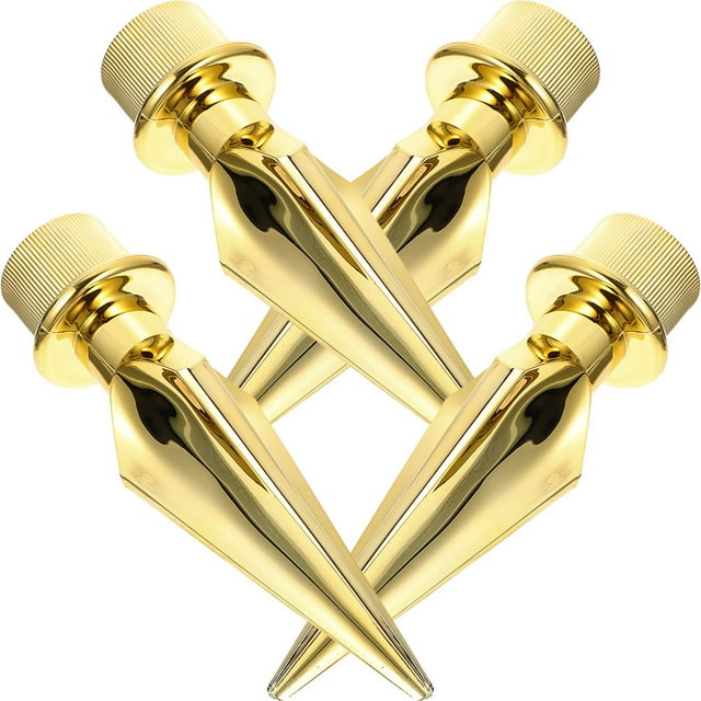 BESTYASH 4Pcs Flagpole Finial Ornament Toppers Golden for Flagpole Replacement and Outdoor
