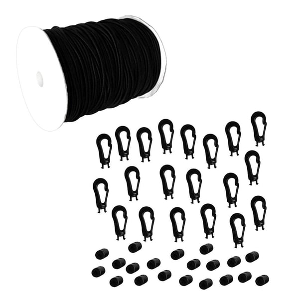 Cuerda de Extensión Amortiguador Auxiliar Cuerda de Choque 5 mm 10 m + Gancho de Extremo para Barco Remolque