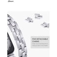 thumbnail image 5 of Spencer Stainless Steel Bling Replacement Bands Rhinestone Strap Wristband Compatible Apple Watch iWatch Bands for Series 7 6 5 4 3 2 1 42mm/44mm "Silver", 5 of 7
