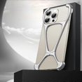 thumbnail image 1 of D5E For iPhone 15 Pro Metal Bumper Case Frameless Zinc Alloy Phone W6q Cover - Titanium Grey, 1 of 5