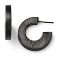 thumbnail image 1 of 925 Sterling Silver Scratch Square Tube Round Hoop Earrings C J Post, 1 of 6