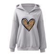 thumbnail image 4 of Homenesgenics Hoodies for Women Graphic Design Womens Hoodies Fashion Women's Casual Loose Print Blouses V-Neck Long Sleeved Hooded Sweatshirt Gray S, 4 of 4