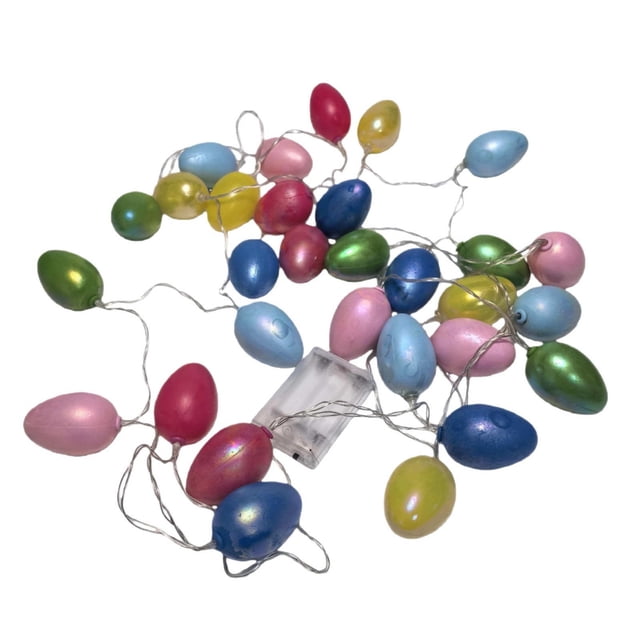 Eoozwa 30LED Easter Eggshells String Lights for Bedroom Decoration Colorful Eggshells Decorations with LED String Lights