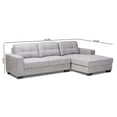 thumbnail image 6 of Bowery Hill Light Grey Sectional Sofa with Right Facing Chaise, 6 of 6