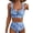 Blue Floral, variant on Womens Swimsuits U-Wire Cutout 2 Piece Bikini Set High Waisted Floral Print Summer Beach Swim Bathing Suits