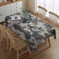 thumbnail image 2 of Beige Blue Camo Mixed Shapes Pattern Rectangle Tablecloth 60"x84",Waterproof Polyester Rectangle Table Cloth, Wipeable Spillproof Polyester Tablecloth for Dining, Camping, Indoor and Outdoor, 2 of 5