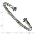 thumbnail image 5 of Stainless Steel Polished Artisan Oxidized Purple CZ Cubic Zirconia Simulated Diamond Twisted Bracelet 5mm Wide - Jewelr, 5 of 6