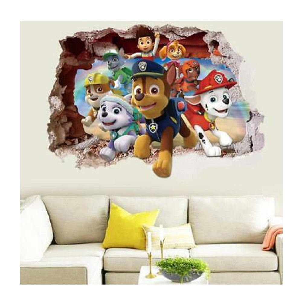 Paw patrol Kids Bedroom Vinyl Decal Wall Art Sticker 7 Character Selection 
