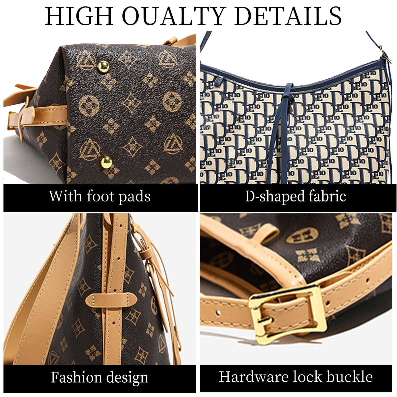 Stylish Handbag for Women - Crossbody Bag With Adjustable Strap, Hard Wearing & Fashionable Shoulder Bag, Including Cherry Keychain(Dark Blue)