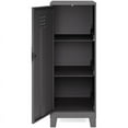 thumbnail image 3 of Pemberly Row 42.5"H 3 Shelf Metal Storage Locker Cabinet 3" Legs in Black, 3 of 4
