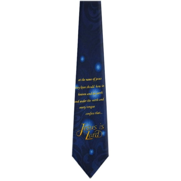 BuyYourTies - Mens Novelty Christian Necktie - Navy Gold