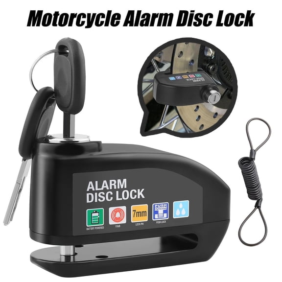 Motorcycle disc brake lock alarm – Anti-theft brake safety lock for bicycles and motorcycles