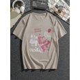 thumbnail image 3 of Camiseta de hombre con estampado de anime de dibujos animados de Rock & Roll, ¡perfecta para atuendos de verano!, 3 of 4