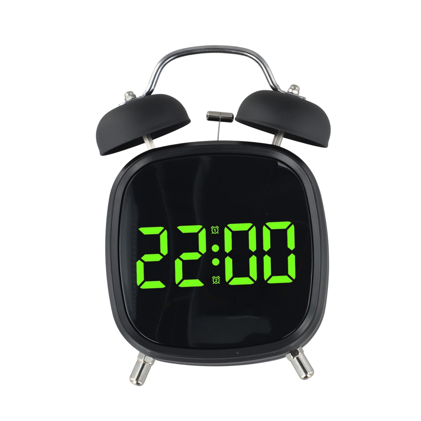 Digital Alarm Clock With Classic Twin Bell Design Led Display And Flexible Power Options For Home And Workplace